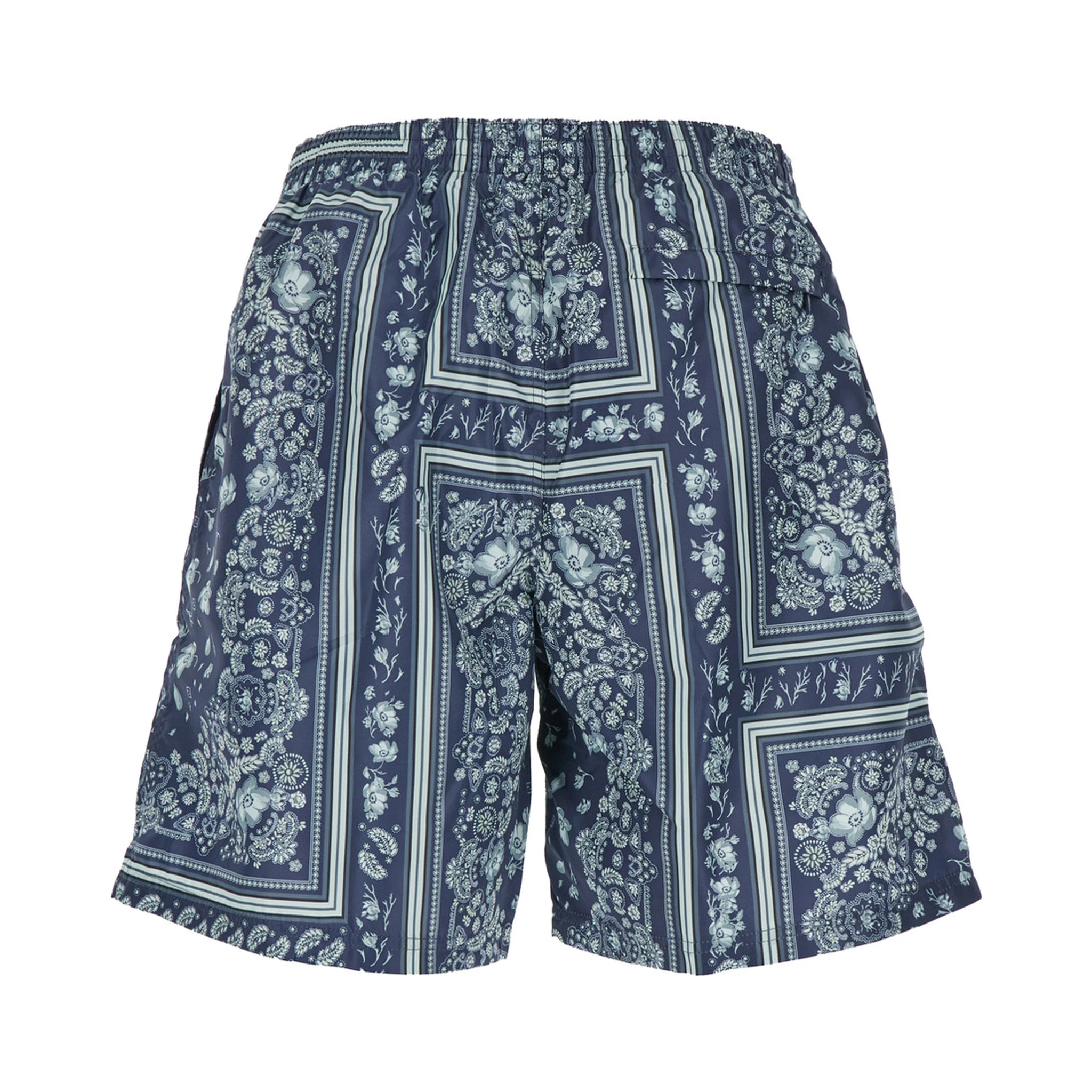 Blue Swimsuit with Elasticated Waist and All-Over FF Motif in Tech Fabric Man