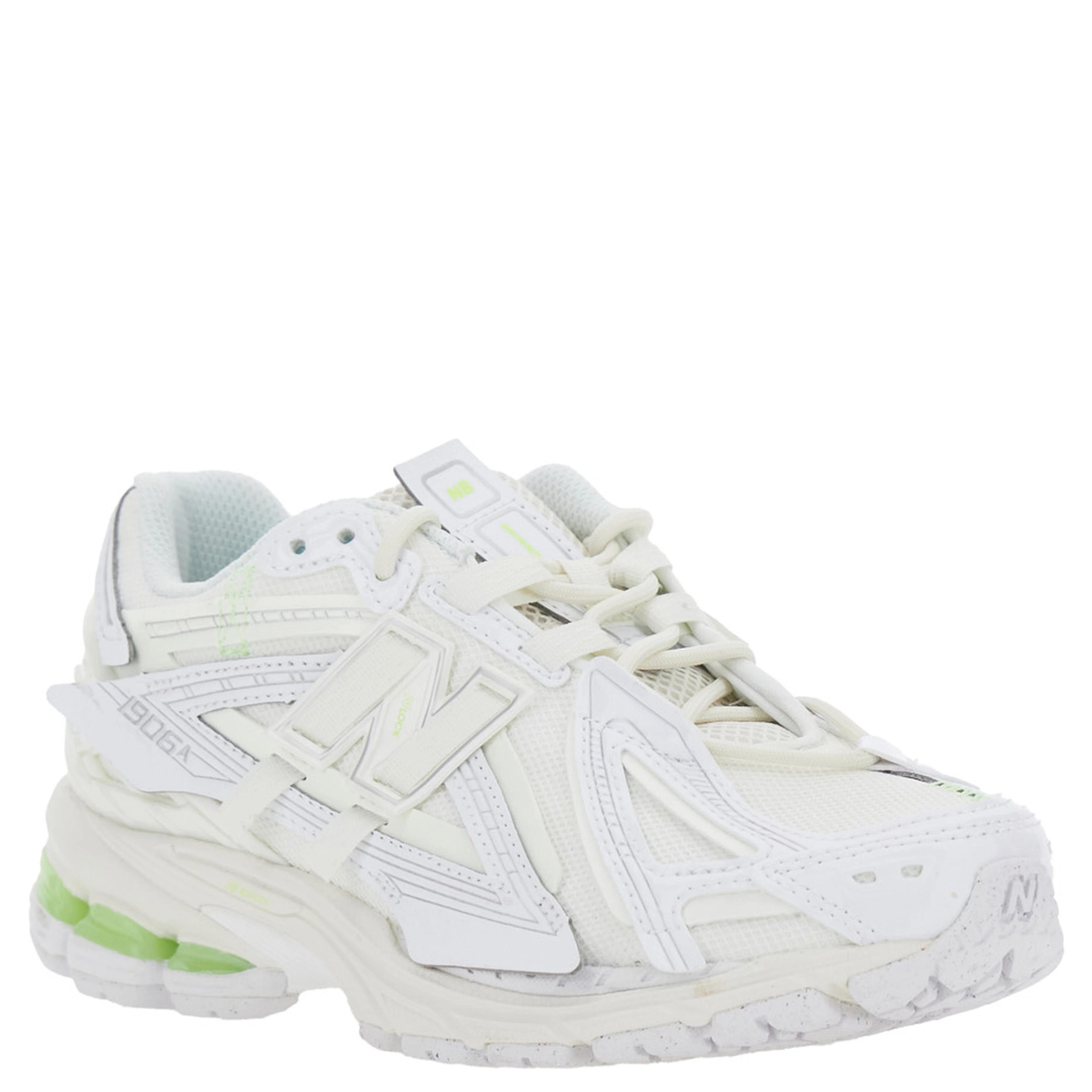 1906R White Sneaker with Mesh Design and Side Logo in Synthetic Fiber Unisex