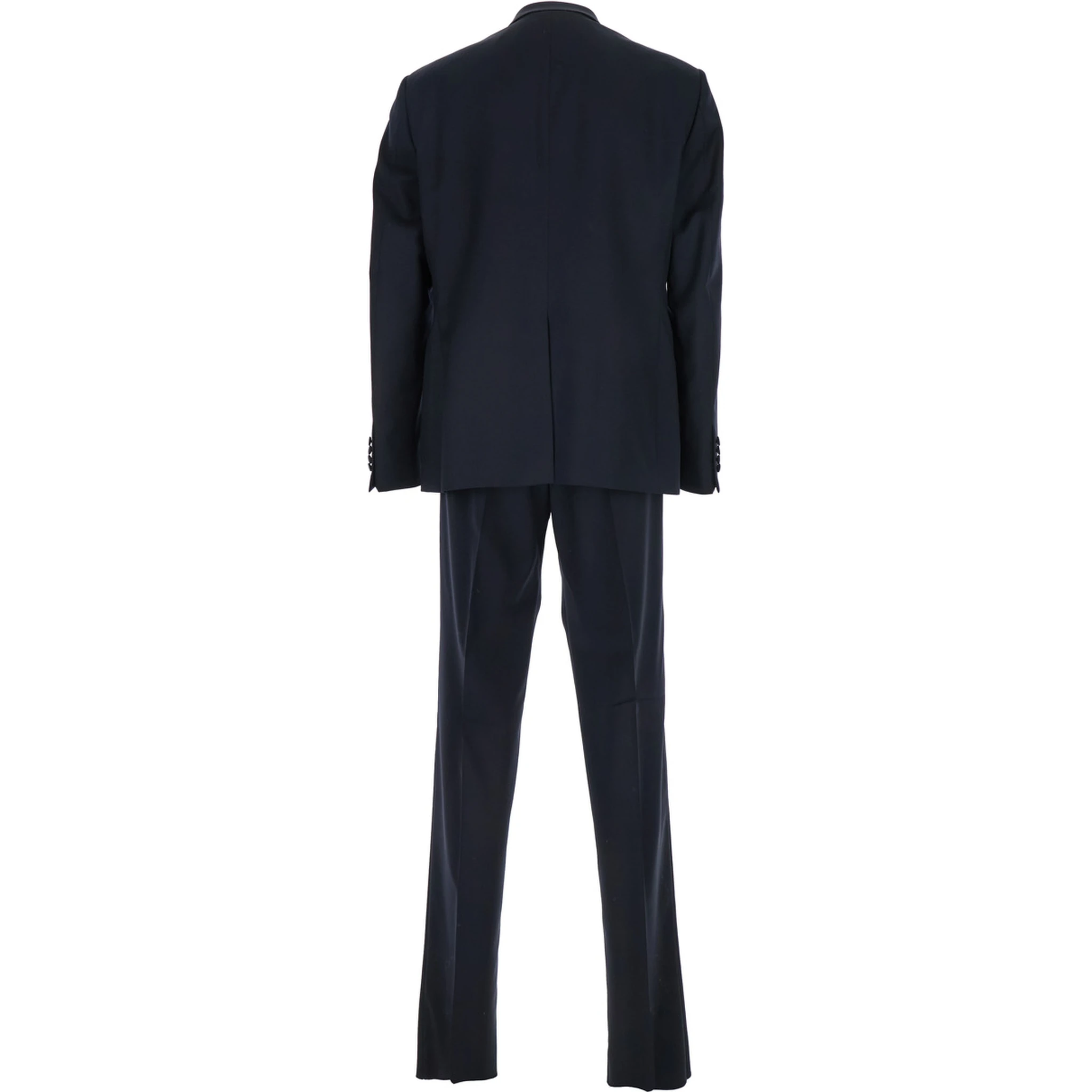 Blue Single-Breasted Suit with Peak Revers in Wool Man