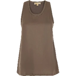 Brown Racerback  Top in Tech Fabric Woman