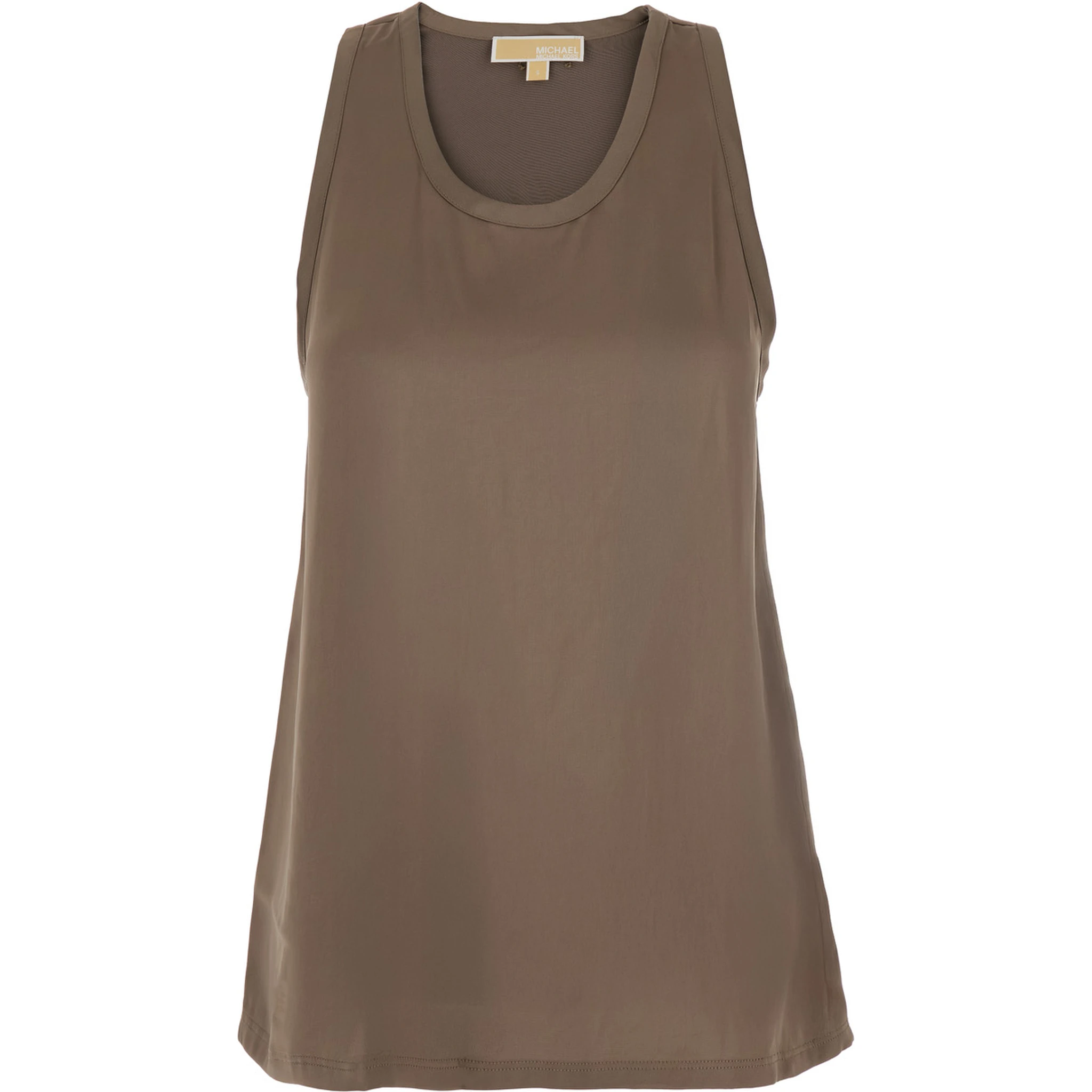 Brown Racerback  Top in Tech Fabric Woman