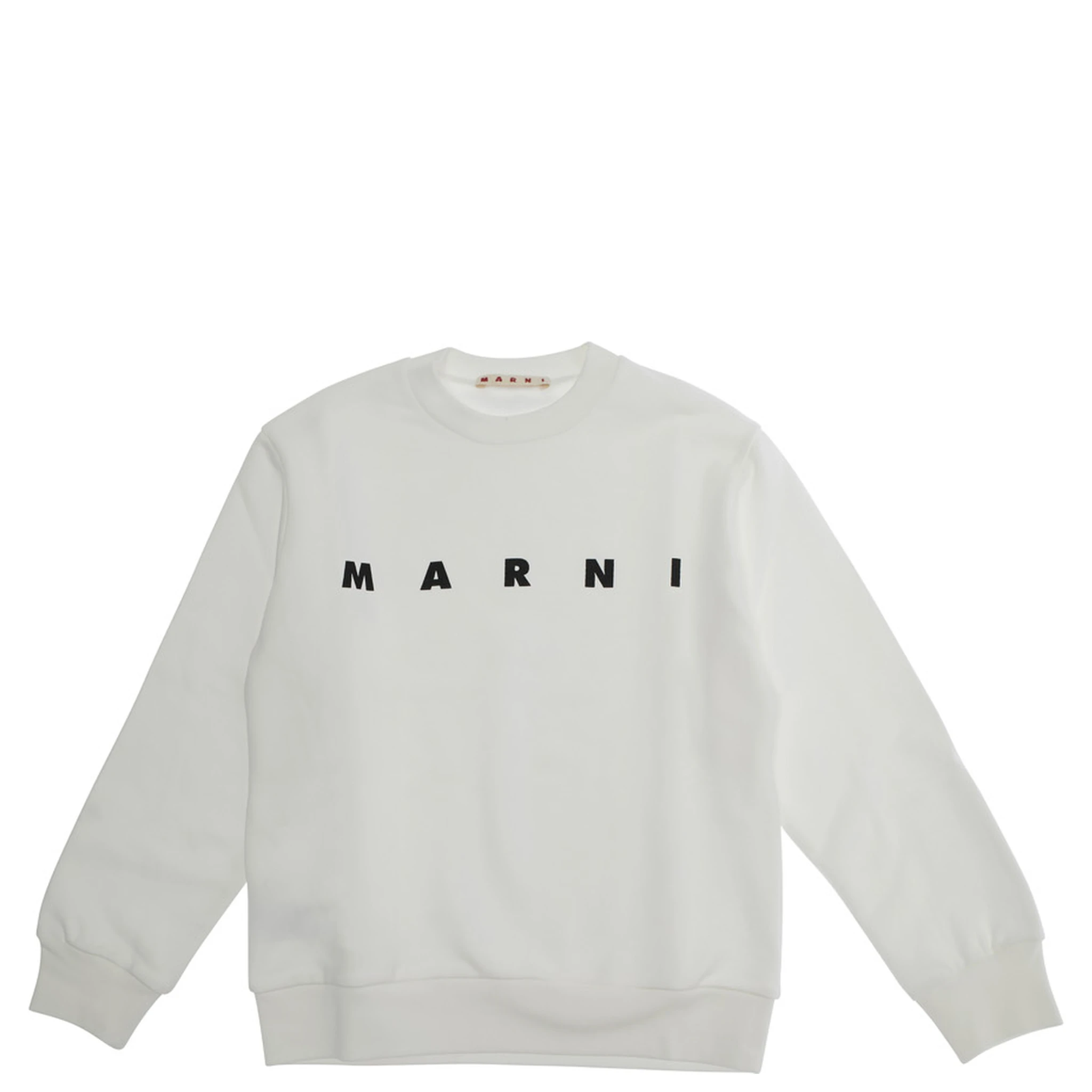 White Sweatshirt with Logo Lettering on the Front in Cotton Boy