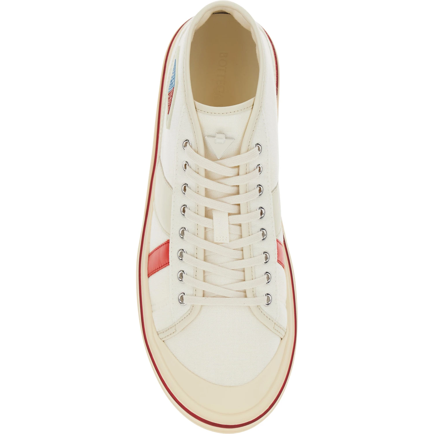 Eliot White Sneakers with Logo Label on the Side and Leather Inserts in Cotton and Leather Blend Man