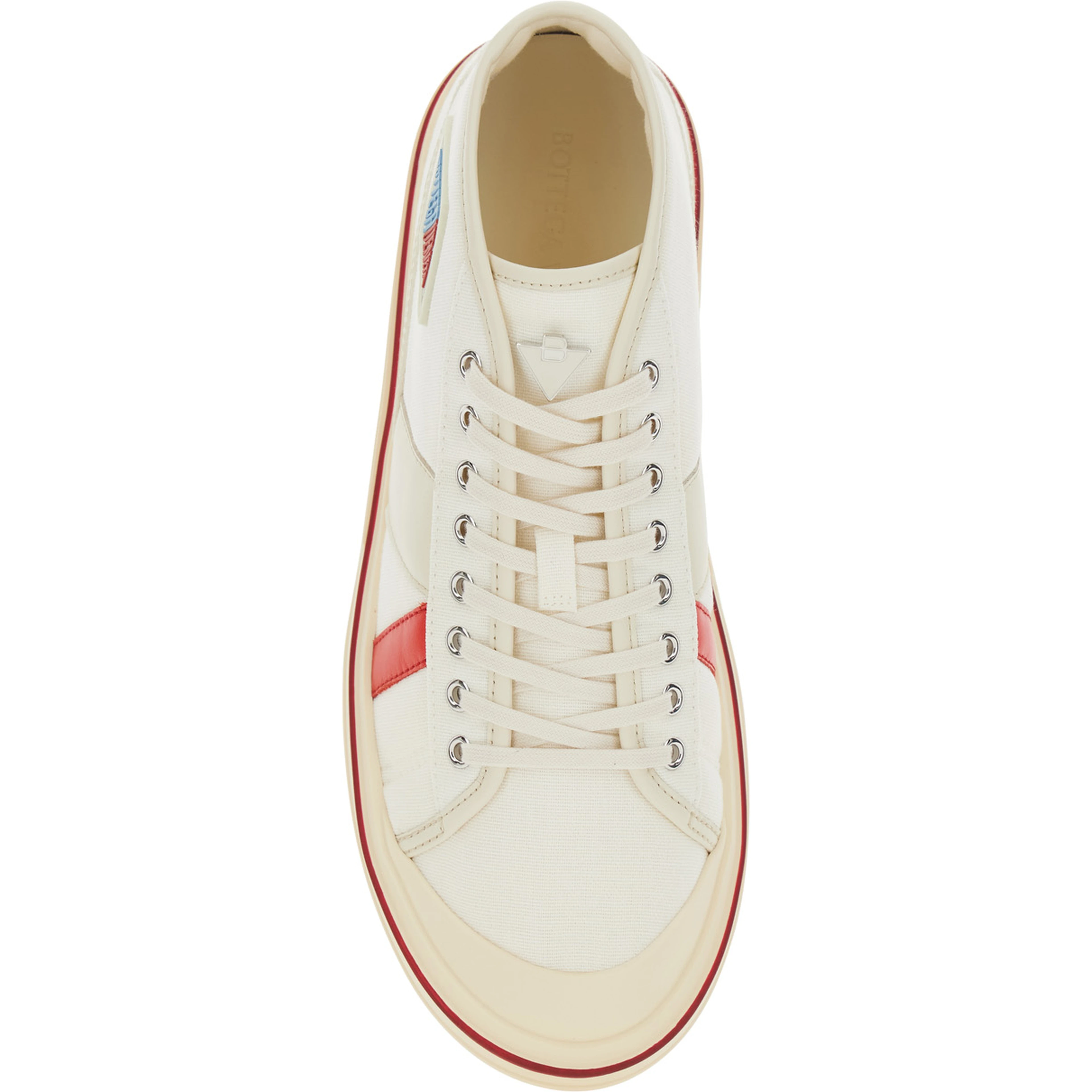 Eliot White Sneakers with Logo Label on the Side and Leather Inserts in Cotton and Leather Blend Man