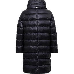 Long Black Nylon Down Jacket