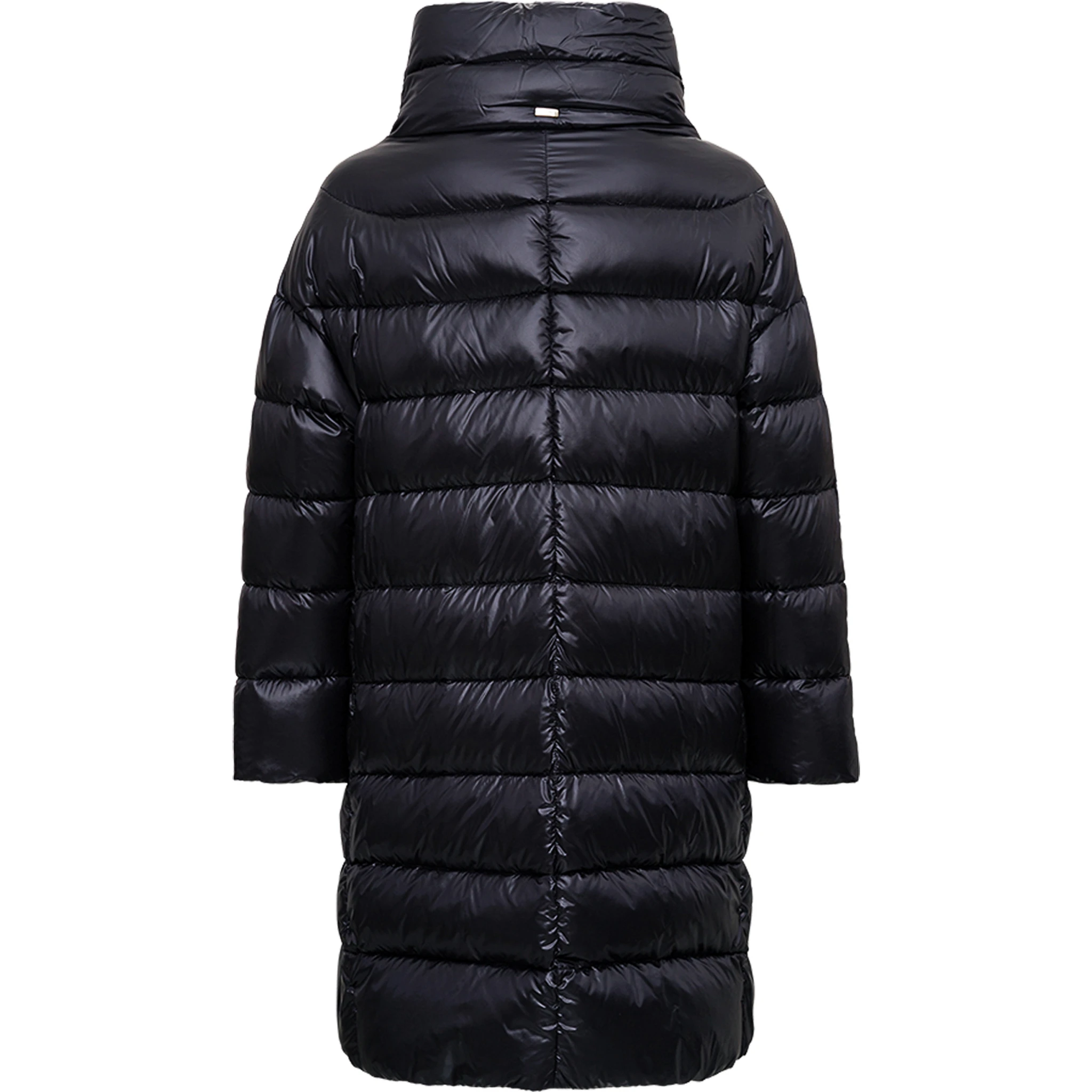 Long Black Nylon Down Jacket