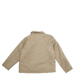 Beige Jacket with Classic Collar and Logo Patch on Front in Tech Fabric Boy
