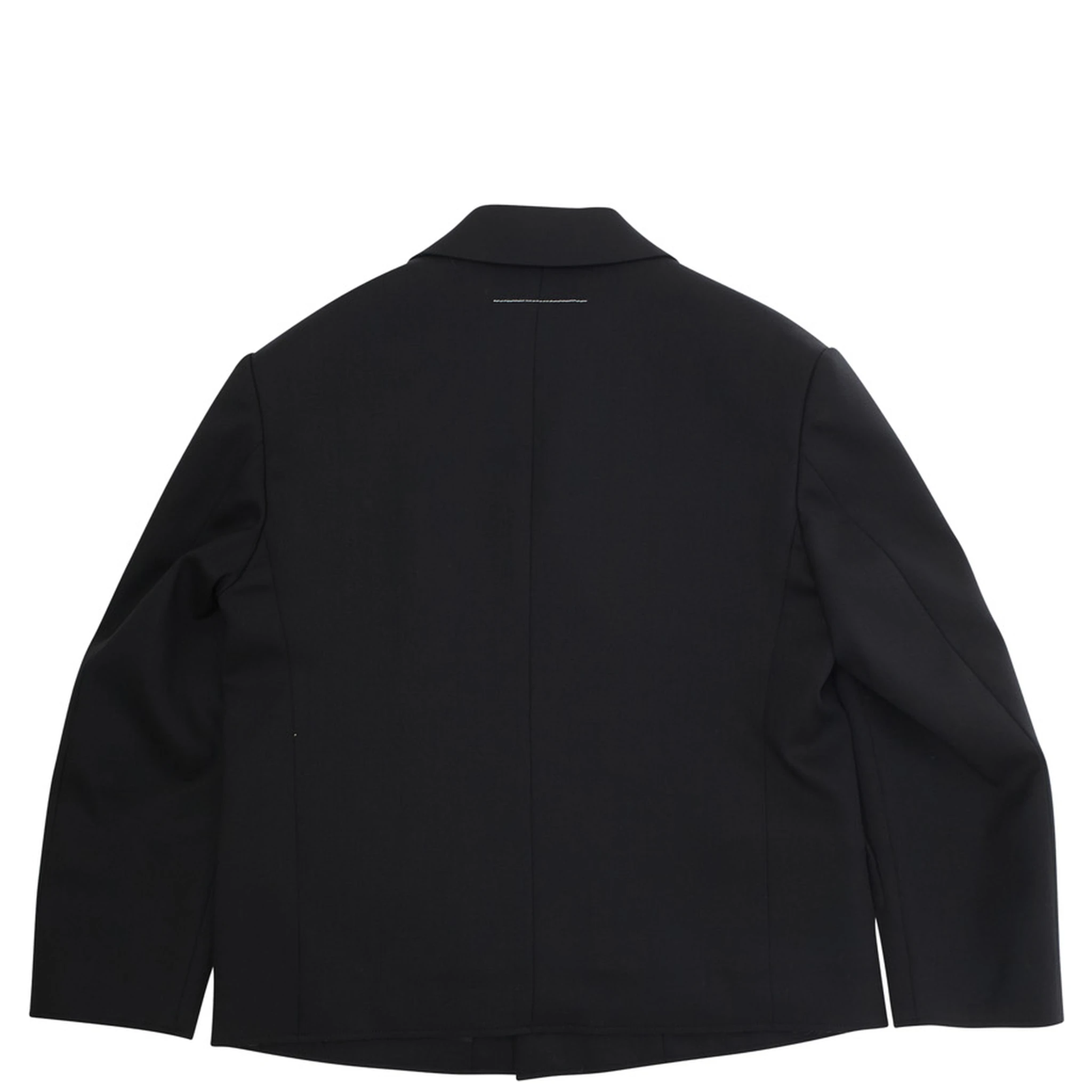 Black Single-breasted Jacket with Classic Lapels in Wool Blend Boy