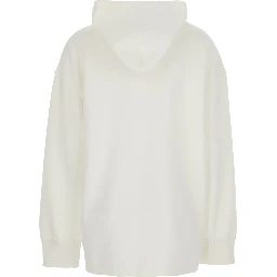 Visiera White Hoodie with Fixed Hood and Logo Lettering Embroidery on the Front in Cotton Blend Woman