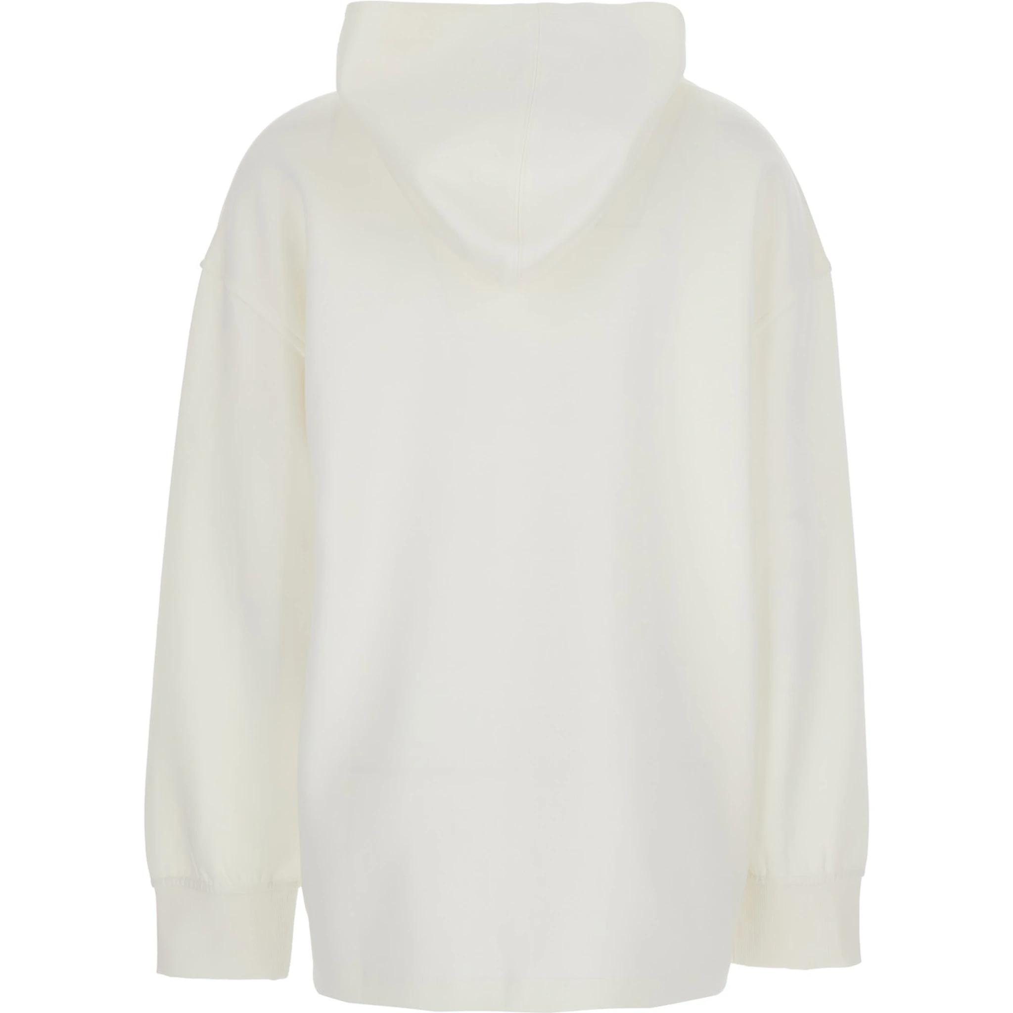 Visiera White Hoodie with Fixed Hood and Logo Lettering Embroidery on the Front in Cotton Blend Woman