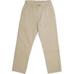 Beige Trousers with Elasticated Waist and Logo on Back in Cotton Baby