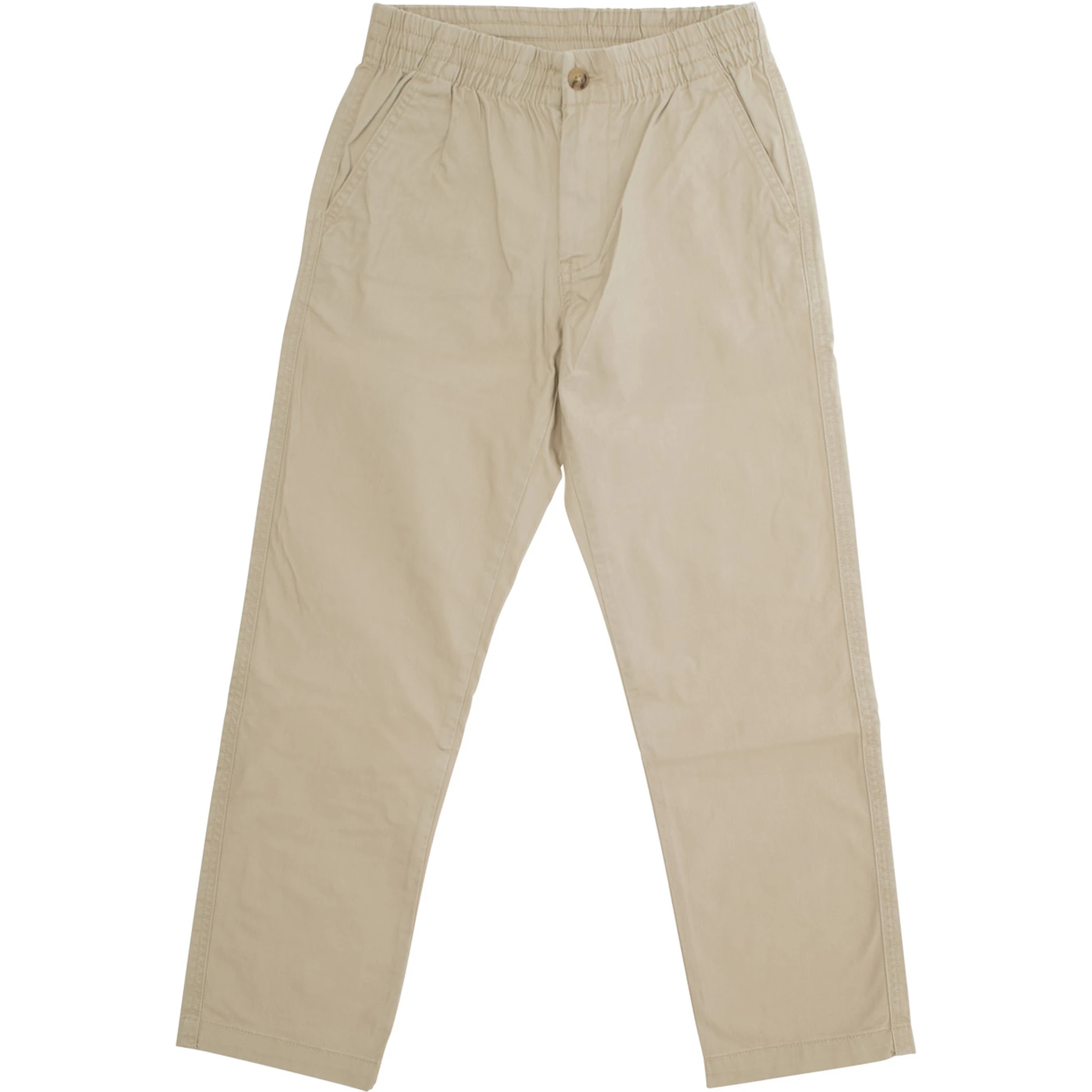 Beige Trousers with Elasticated Waist and Logo on Back in Cotton Baby