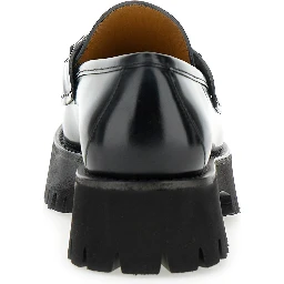 Sylke Black Loafers with Chunky Platform and Horsebit Detail in Leather Woman