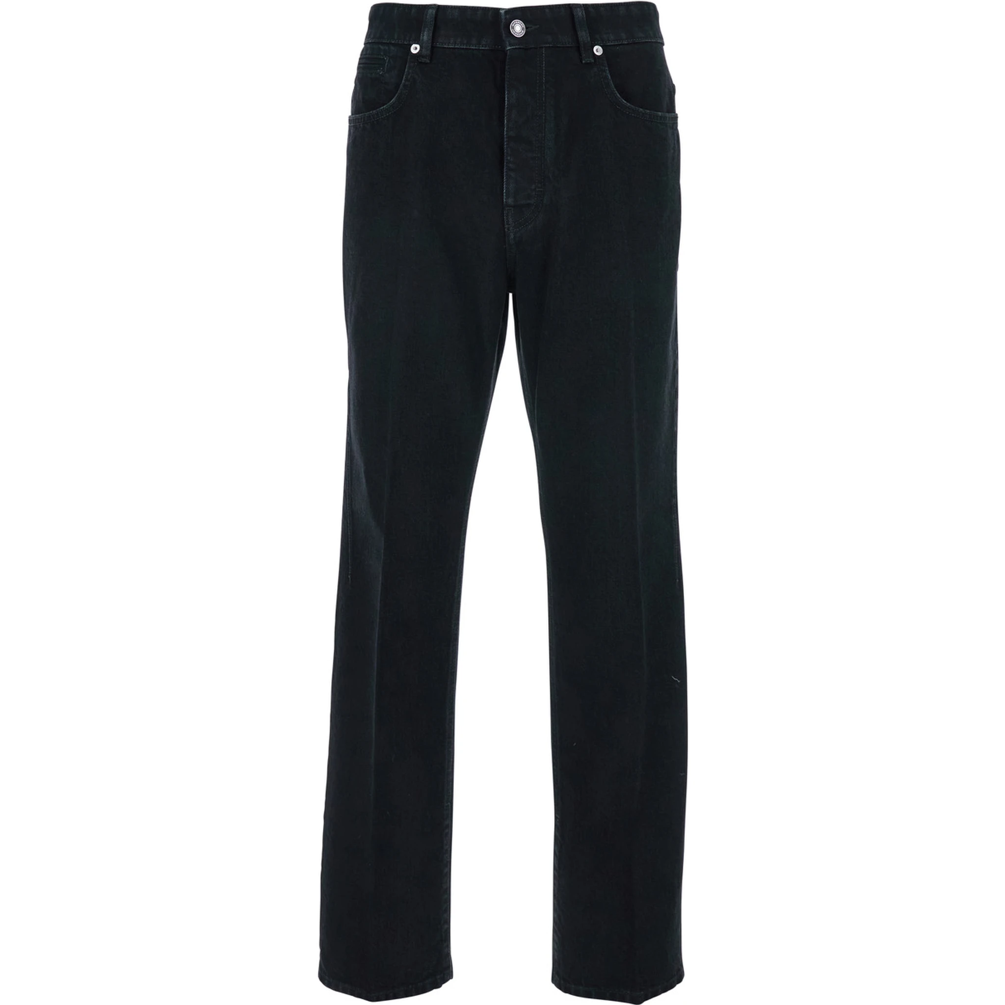 Black Jeans with Belt Loops in Denim Man