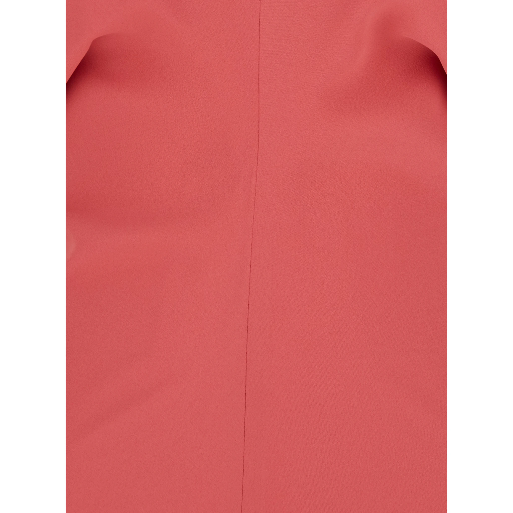 Pink Dress with V Neck and Short Sleeves in Tech Fabric Woman