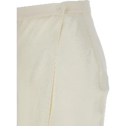 Ambra White Skirt with Wrap Design in Silk Blend Woman