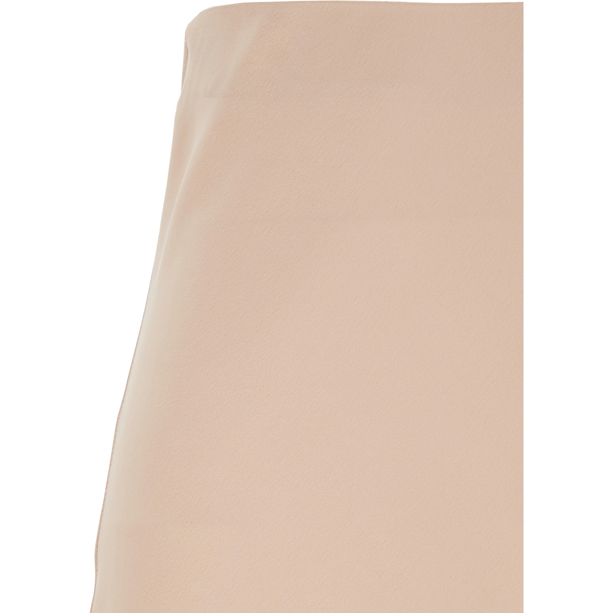 Beige Long Skirt with Ruffle Detail at the Bottom in Satin Woman