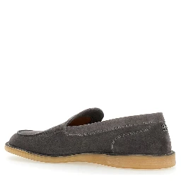 New Florio Ideal Grey Loafers with DG Detail in Suede Man