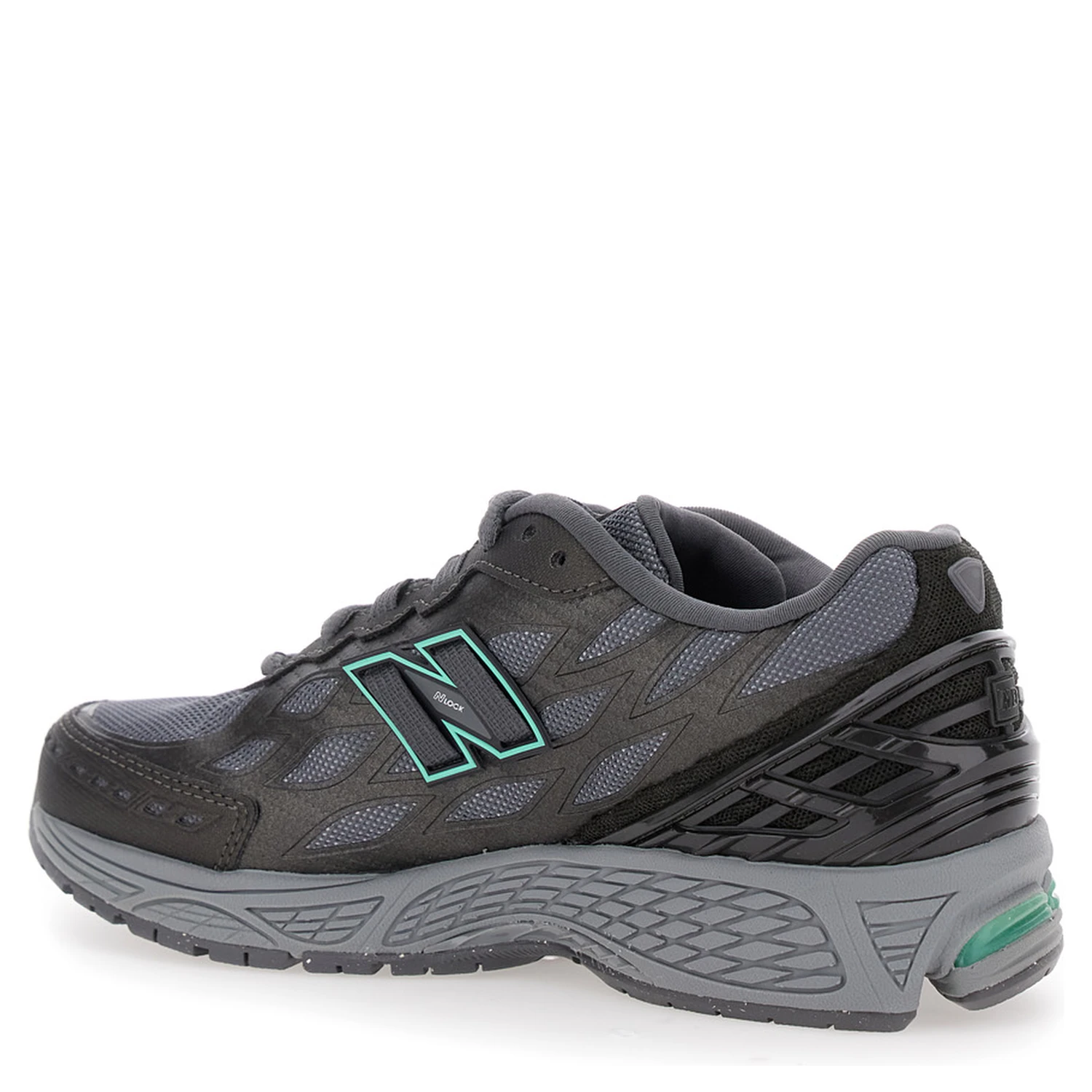 1906R Grey Sneaker with Mesh Design and Side Logo in Synthetic Fiber Unisex