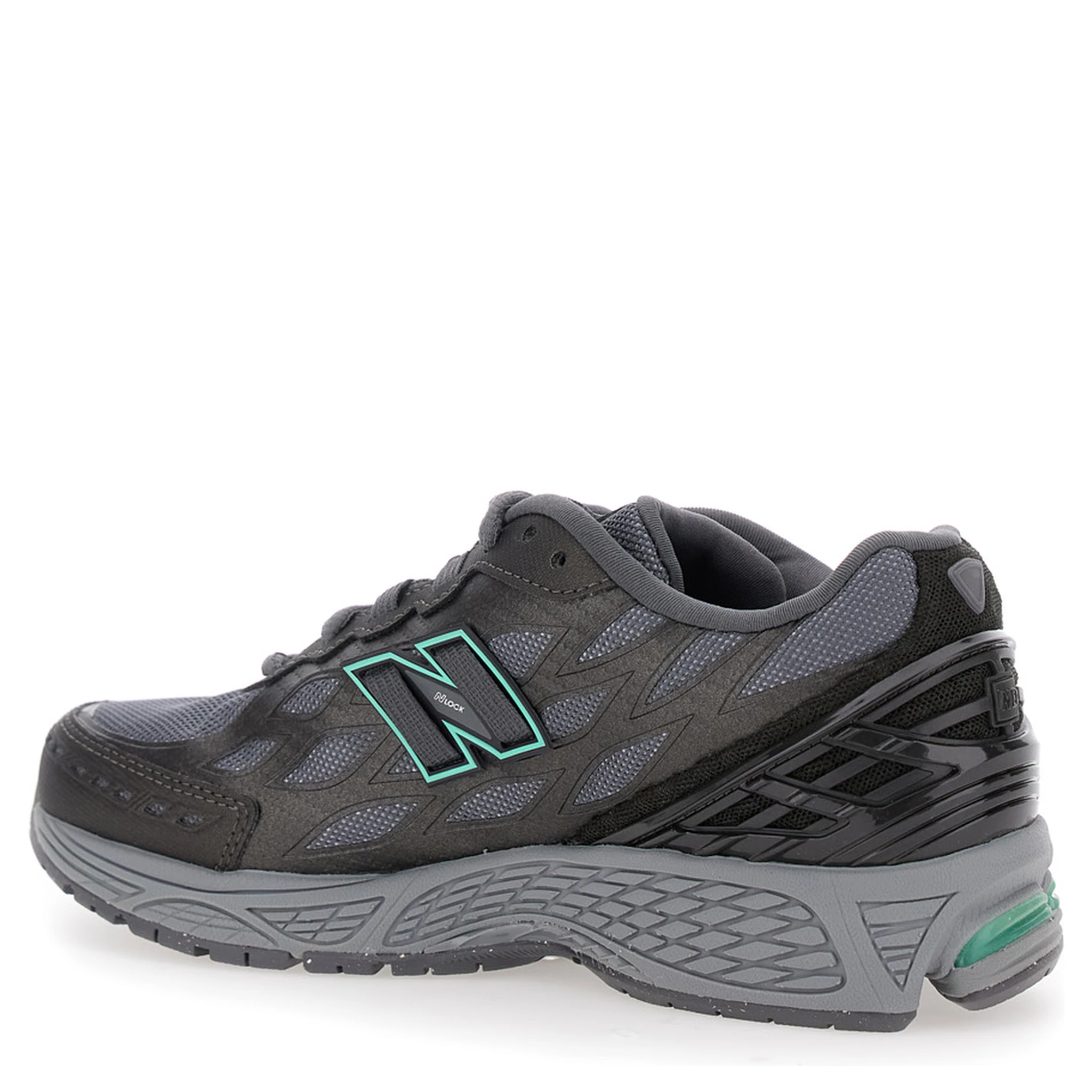 1906R Grey Sneaker with Mesh Design and Side Logo in Synthetic Fiber Unisex