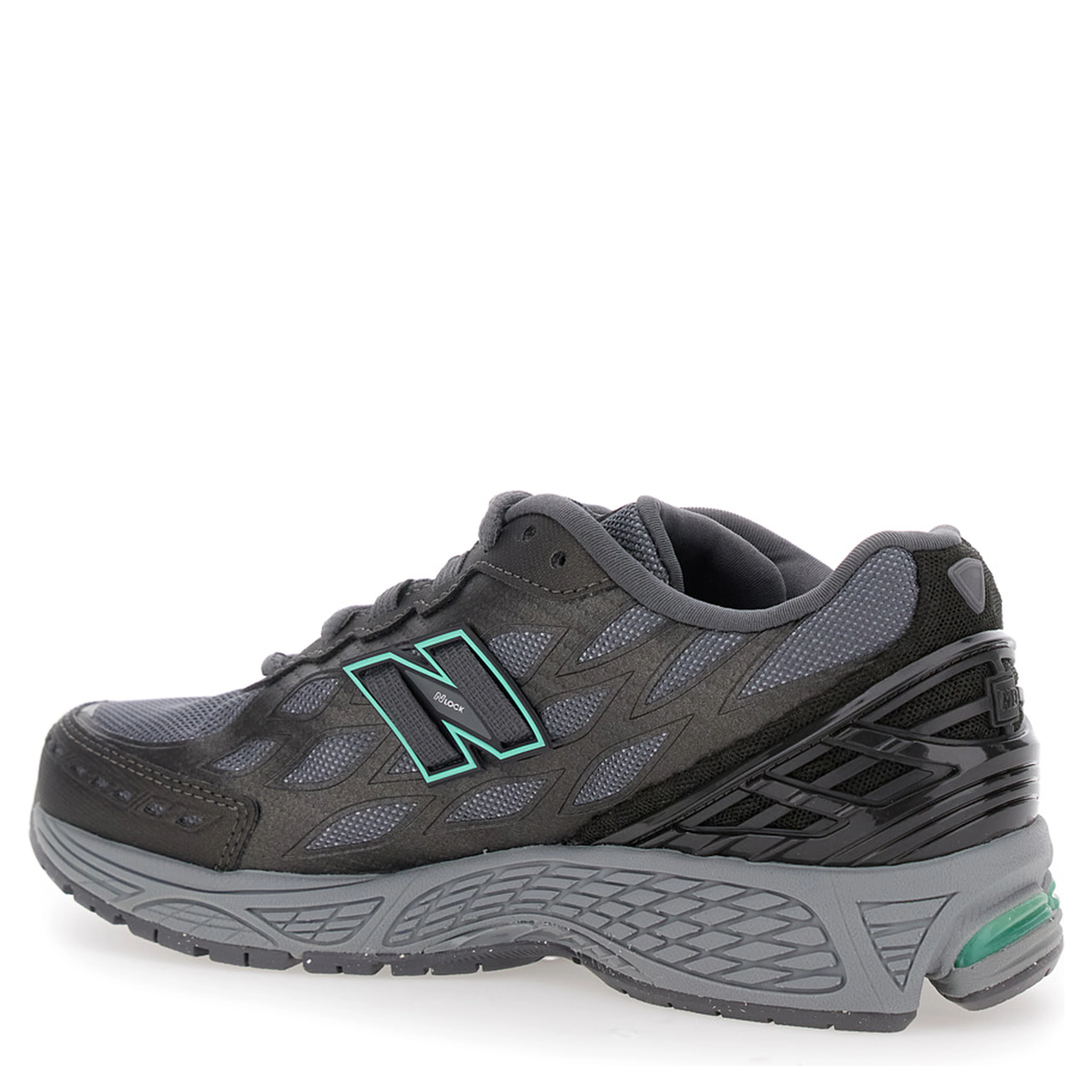 1906R Grey Sneaker with Mesh Design and Side Logo in Synthetic Fiber Unisex