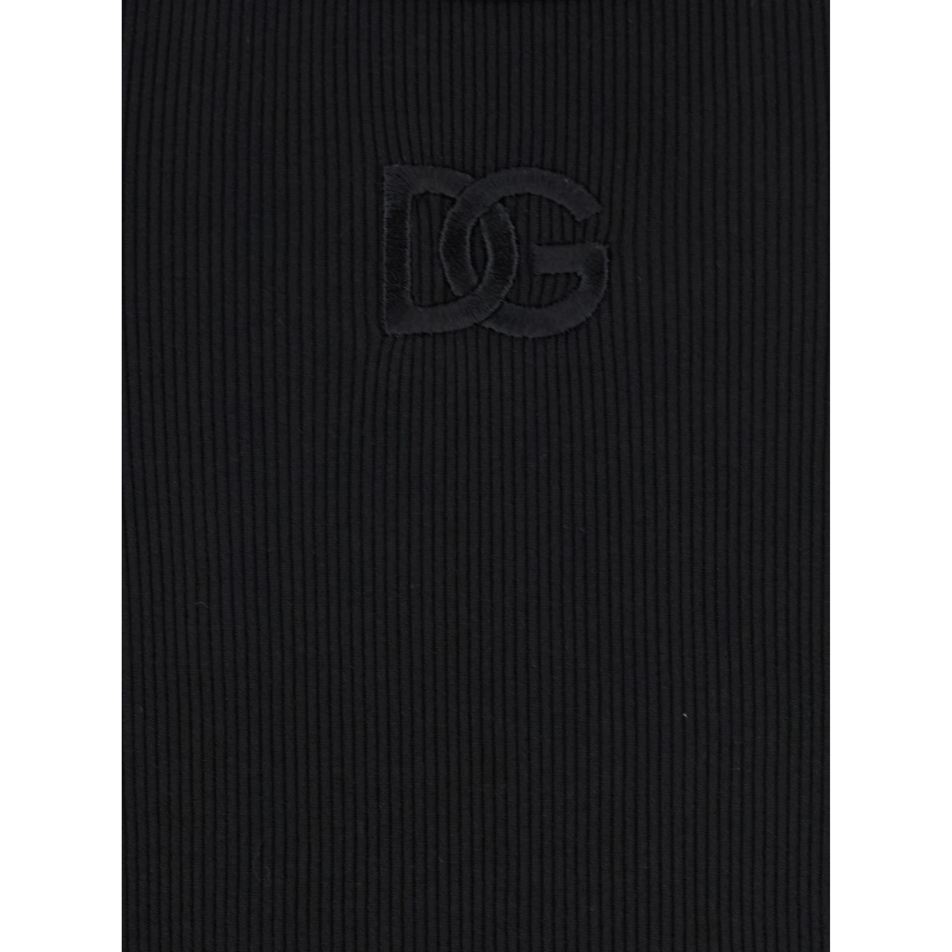 Black Sleeveless Top with Logo Embroidery on the Front and Ribbed Knit in Cotton Man