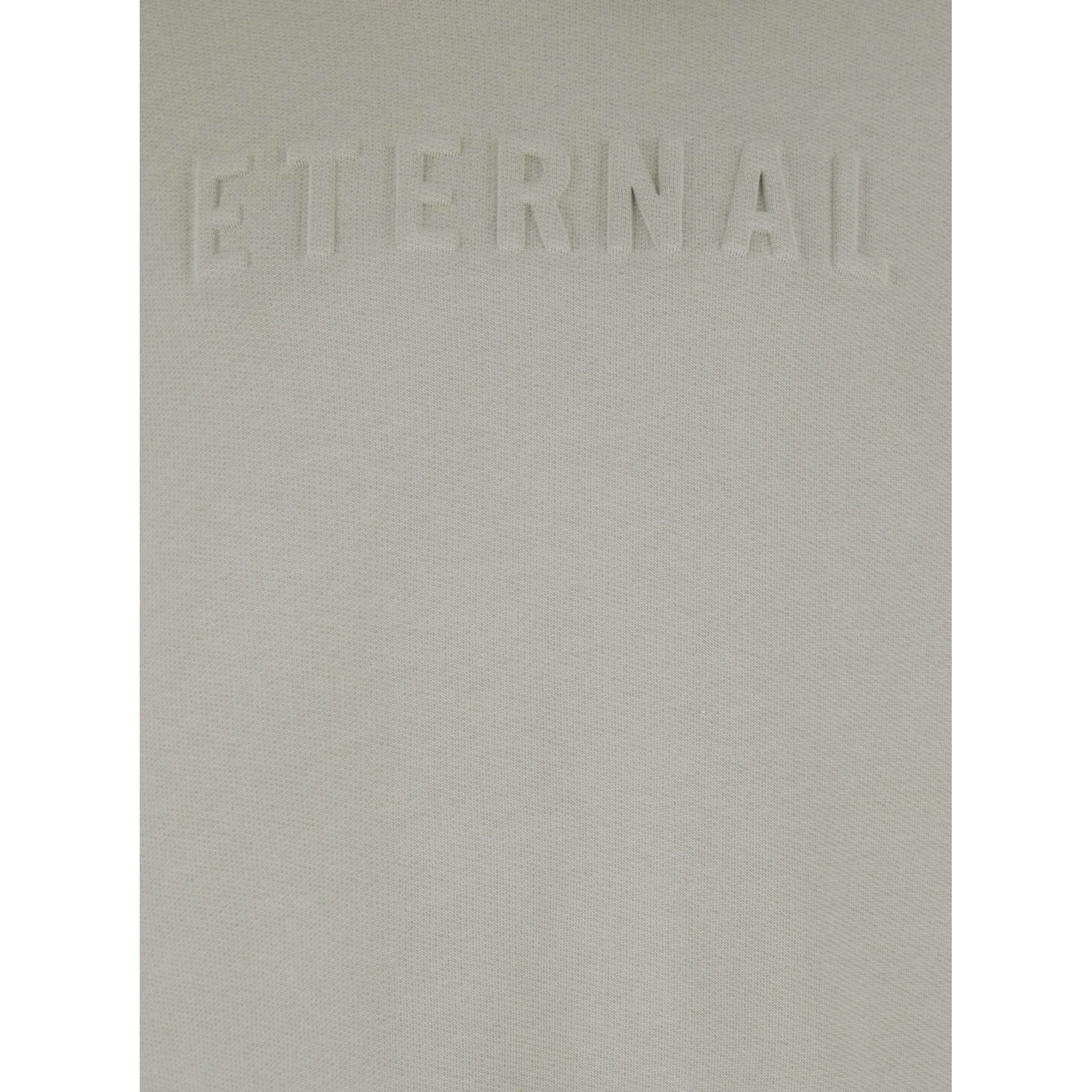 Eternal Grey Hoodie with Logo Patch on the Hood and Embroidery on the Front in Cotton Blend Man