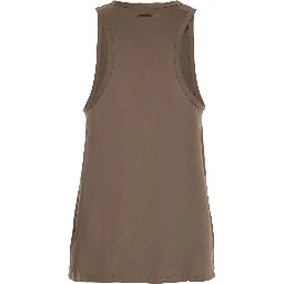 Brown Racerback  Top in Tech Fabric Woman
