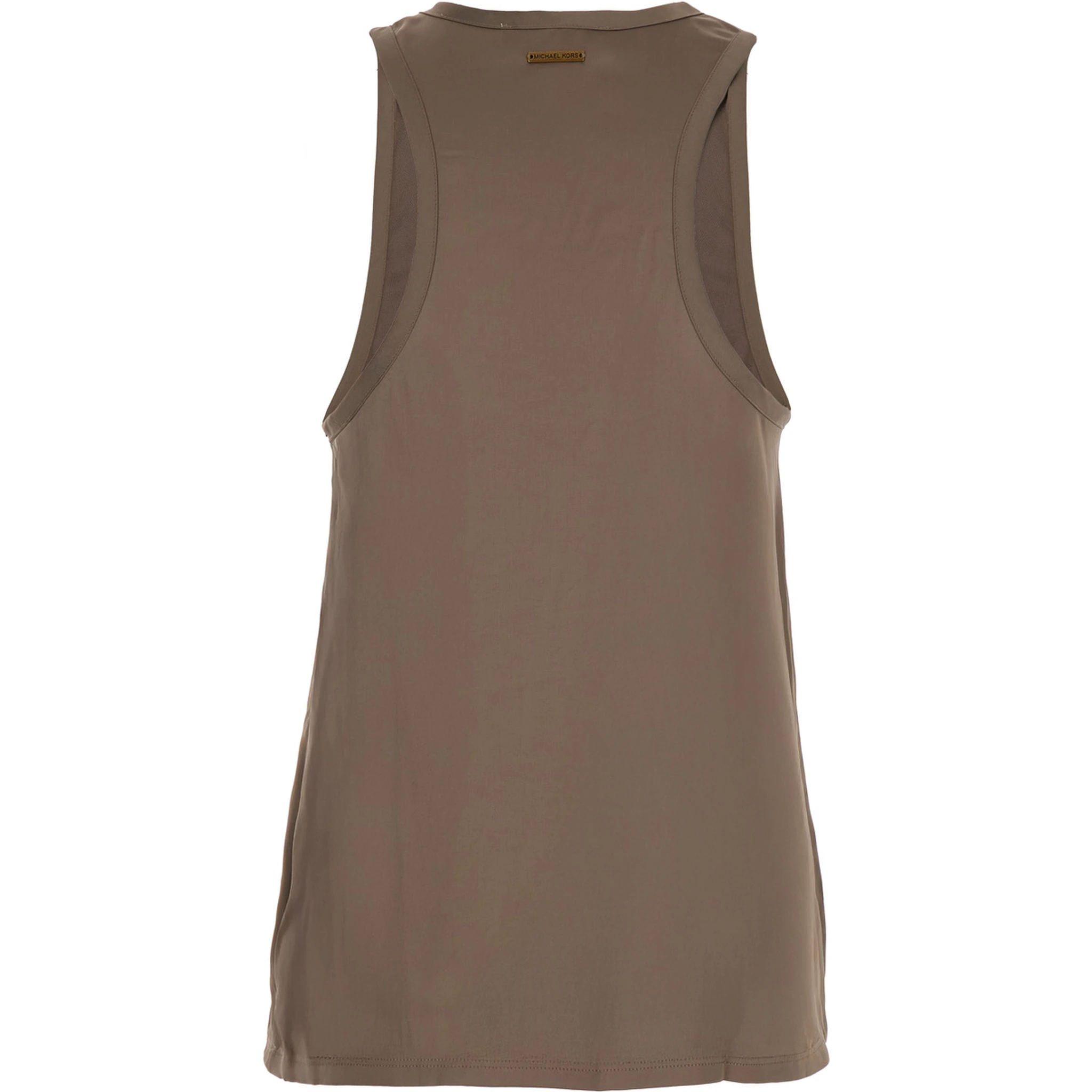 Brown Racerback  Top in Tech Fabric Woman