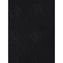 Black Tie with Tie Closure on the Rear and All-Over Logo Embroidery in Silk Man