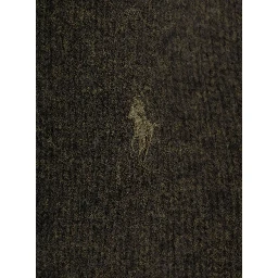 Dark Green Sweater with Pony Detail Embroidered on the Front in Wool and Cashmere Blend Boy