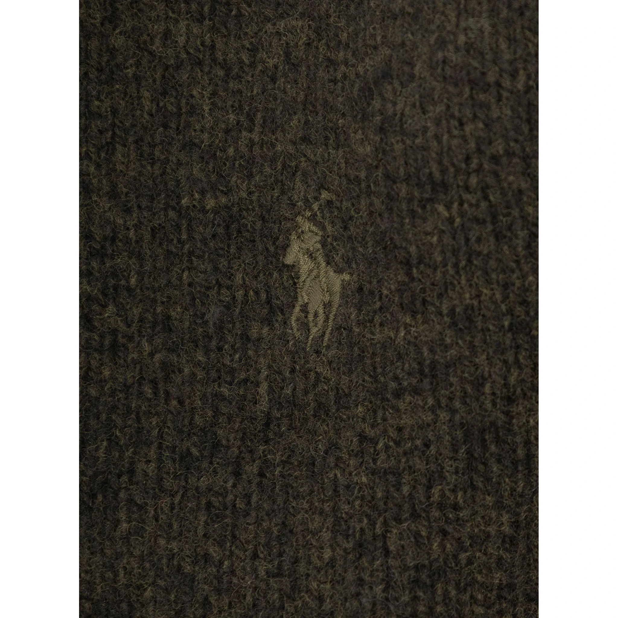 Dark Green Sweater with Pony Detail Embroidered on the Front in Wool and Cashmere Blend Boy