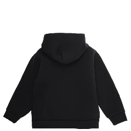 Black Hoodie with Logo Lettering on the Front in Cotton Boy
