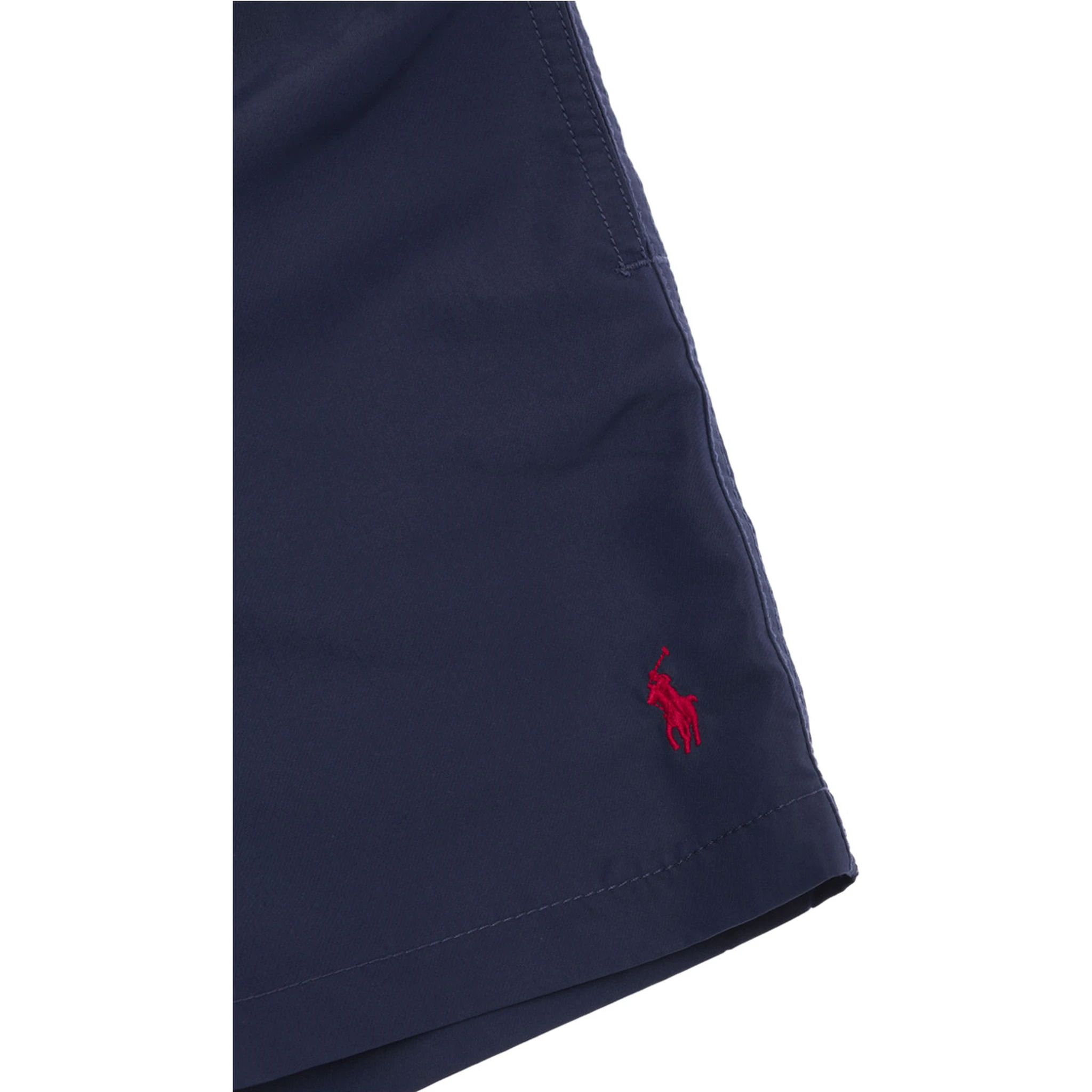 Blue Swim Trunks with Pony Embroidery in Tech Fabric Boy