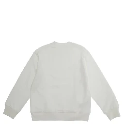 White Sweatshirt with Logo Lettering on the Front in Cotton Boy