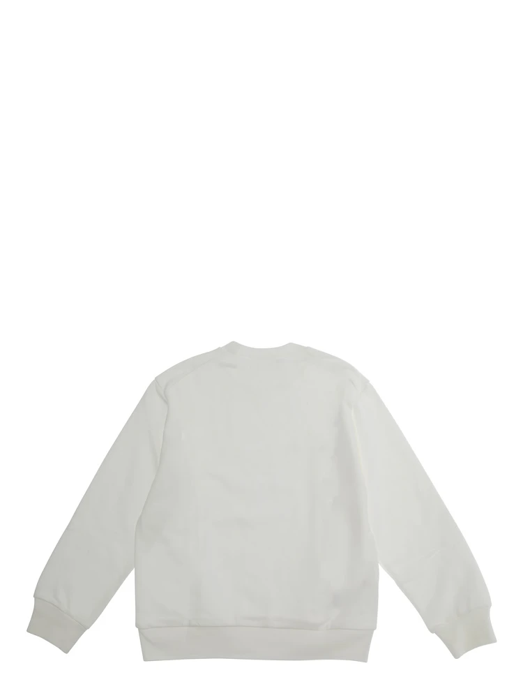 White Sweatshirt with Logo Lettering on the Front in Cotton Boy alternative