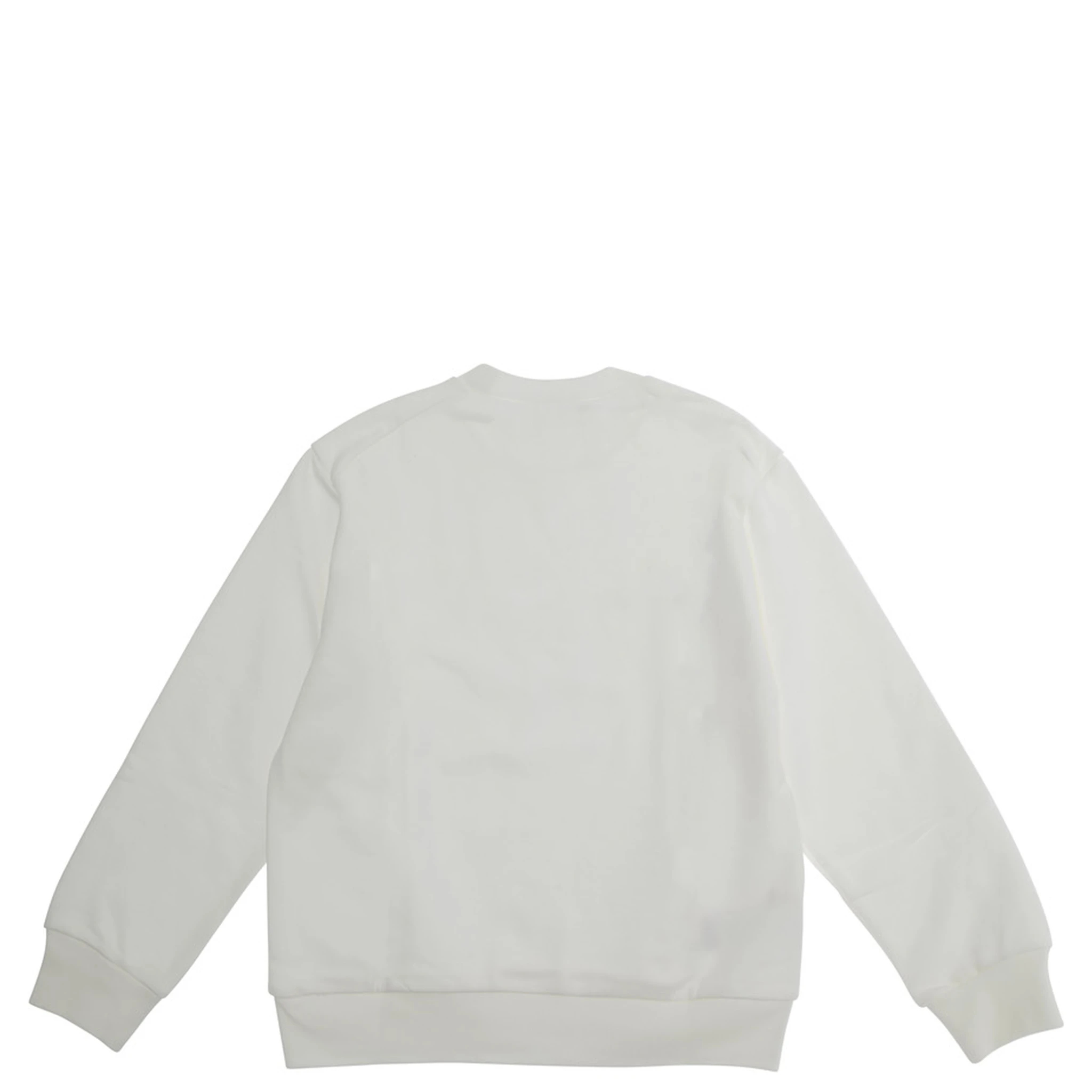 White Sweatshirt with Logo Lettering on the Front in Cotton Boy