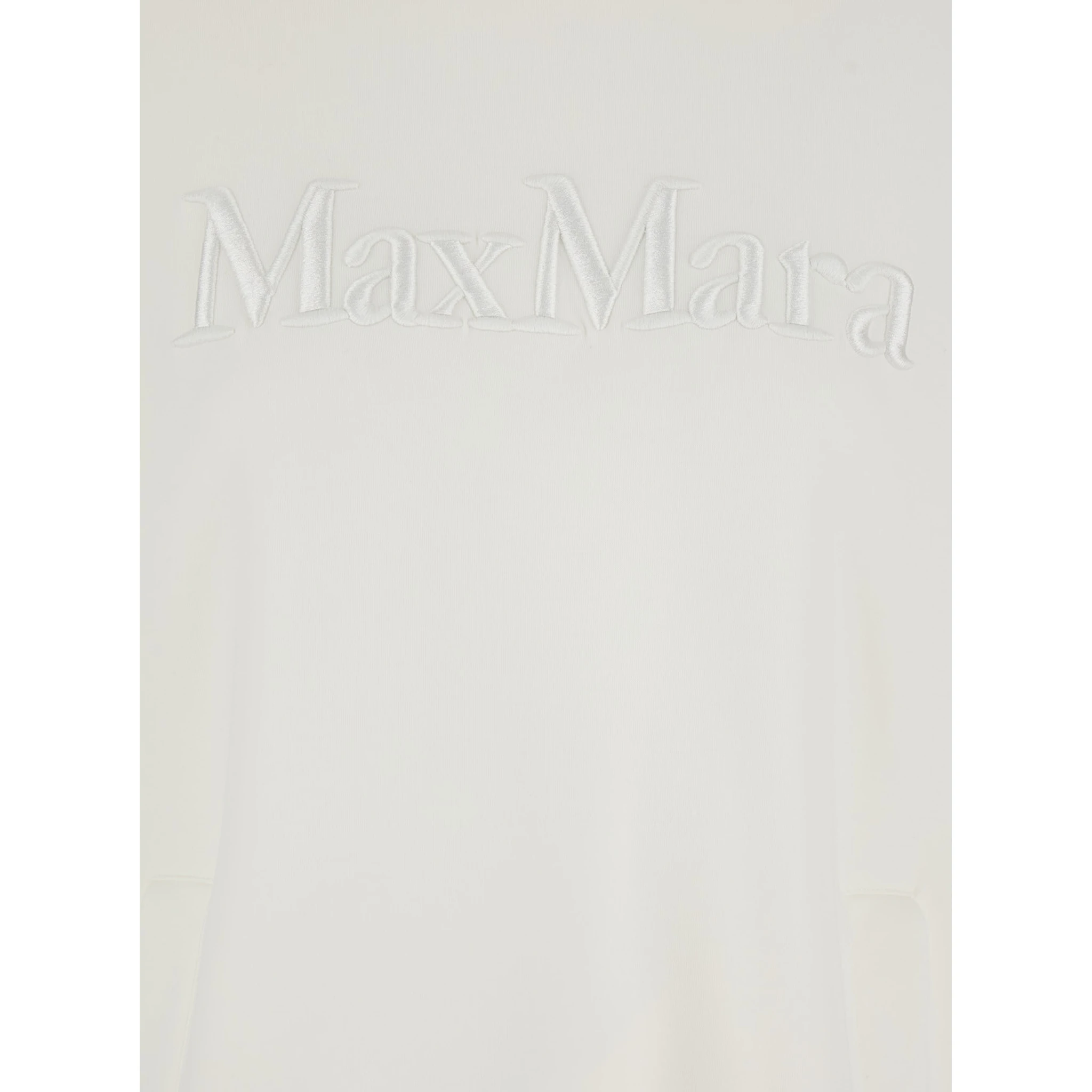 Visiera White Hoodie with Fixed Hood and Logo Lettering Embroidery on the Front in Cotton Blend Woman