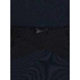 Black Crewneck T-Shirt with Underwear Detail on the Waist in Cotton Woman