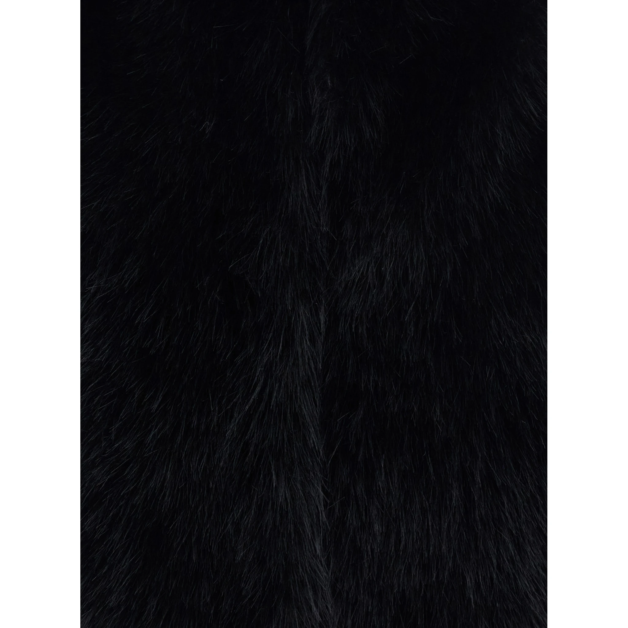 Black Sleeveless Vest with Concealed Closure on the Front in Ecofur Woman