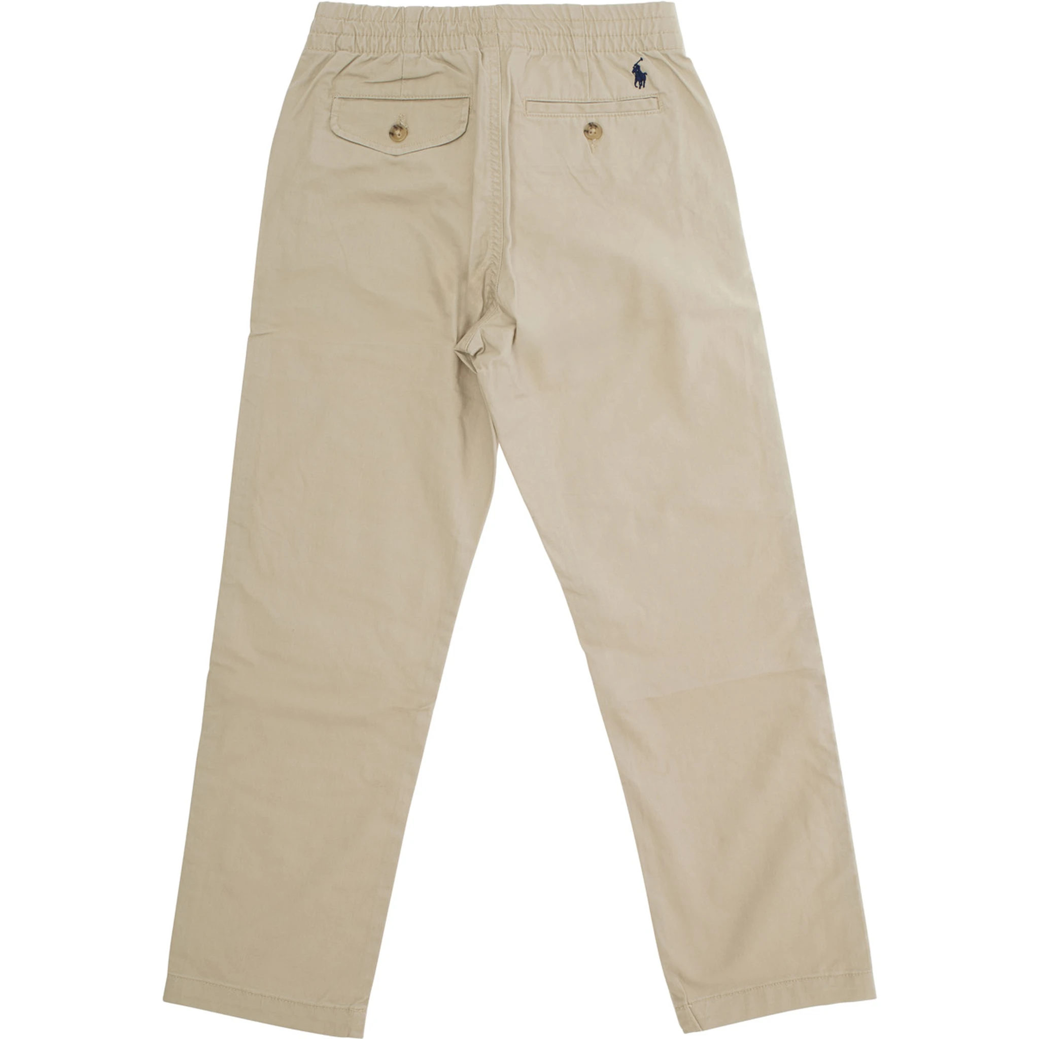 Beige Trousers with Elasticated Waist and Logo on Back in Cotton Baby