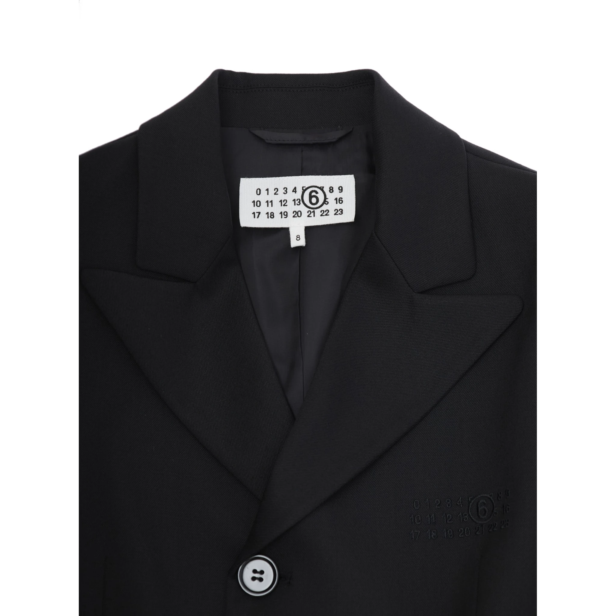 Black Single-breasted Jacket with Classic Lapels in Wool Blend Boy