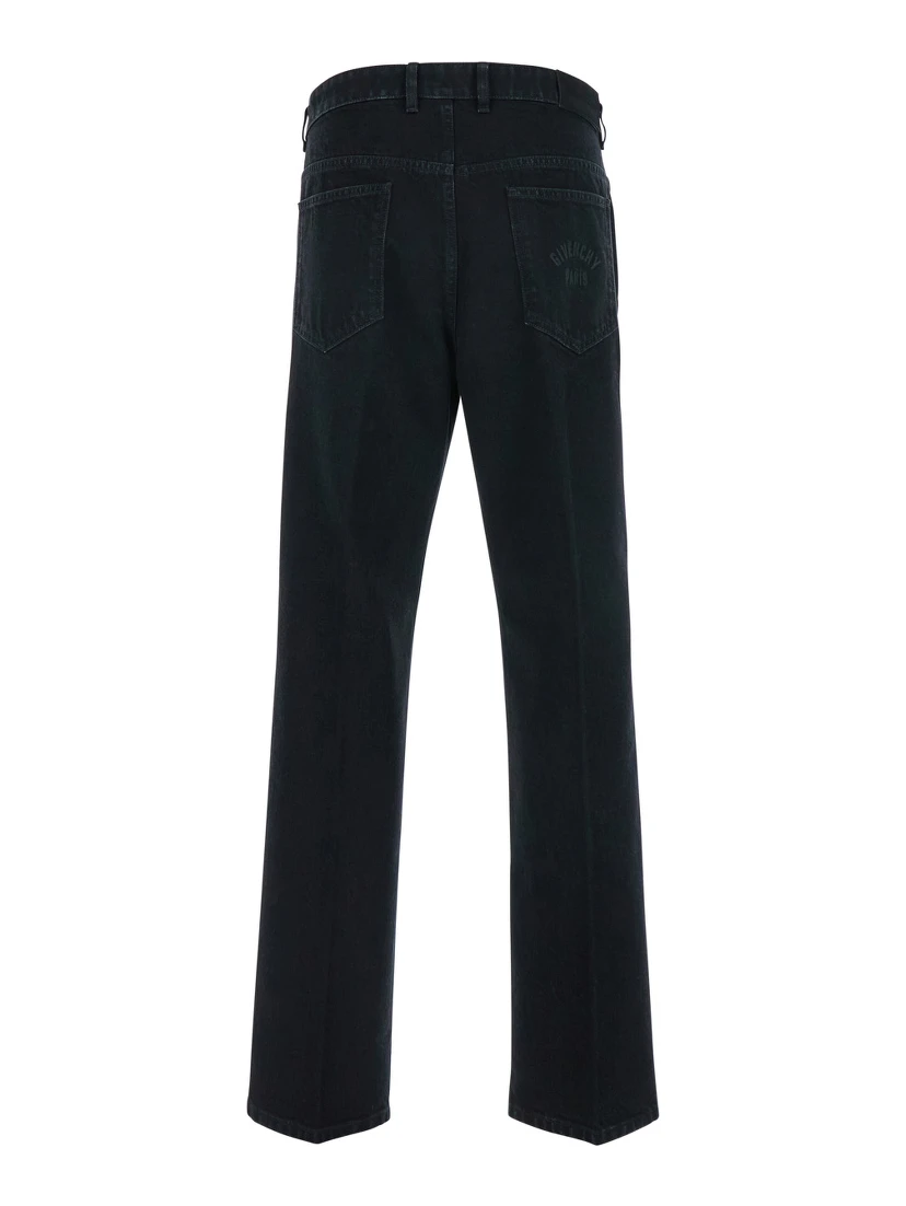 Black Jeans with Belt Loops in Denim Man