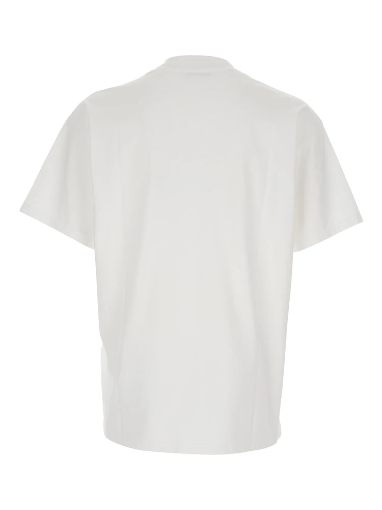 تي شيرت أبيض بشعار مطرز قطريًا من القطن الرجالي alternative