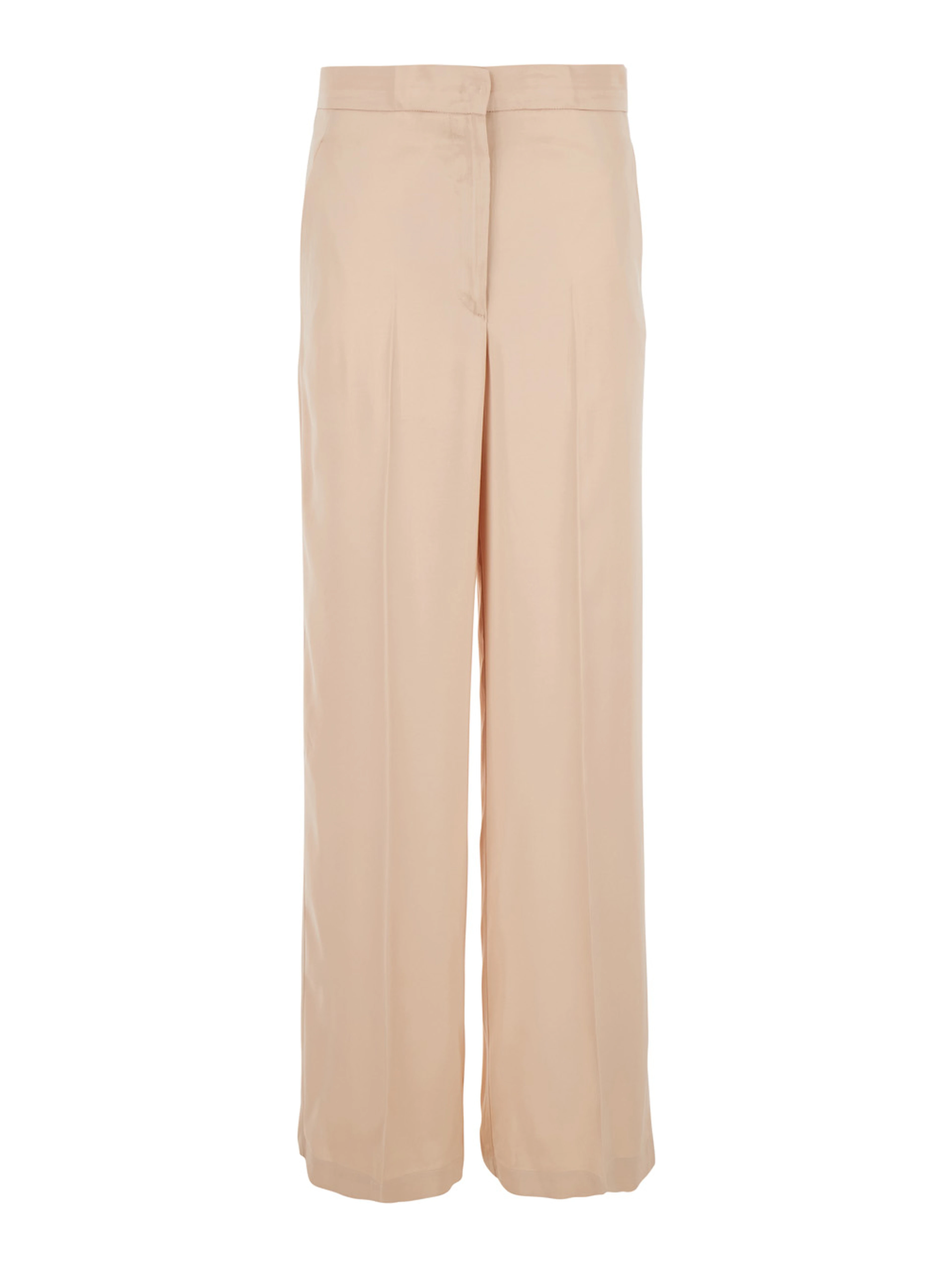 Pink Pants with Hidden Front Closure and Side Pockets in Viscose Woman