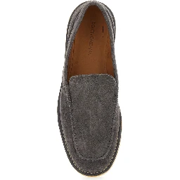 New Florio Ideal Grey Loafers with DG Detail in Suede Man