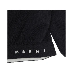 Black Sweatshirt with Fixed Hood and Embroidered Logo on Front in Cotton Girl