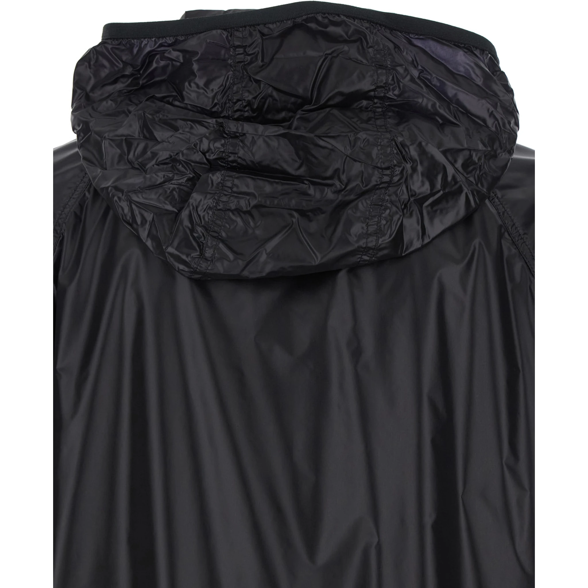 Anubis Black Jacket with Foldable Design and Iconic Logo Patch in Lightweight Nylon Man