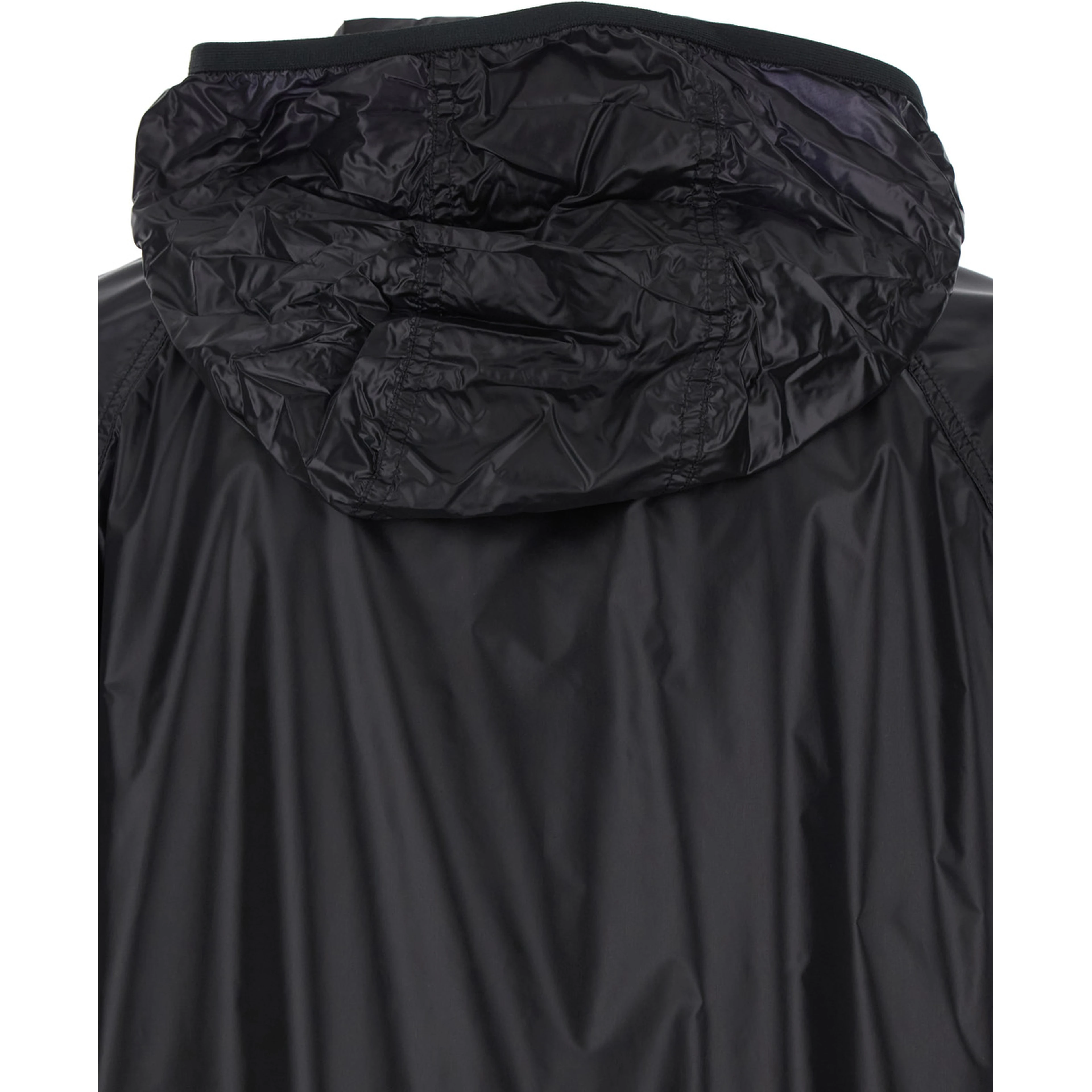 Anubis Black Jacket with Foldable Design and Iconic Logo Patch in Lightweight Nylon Man