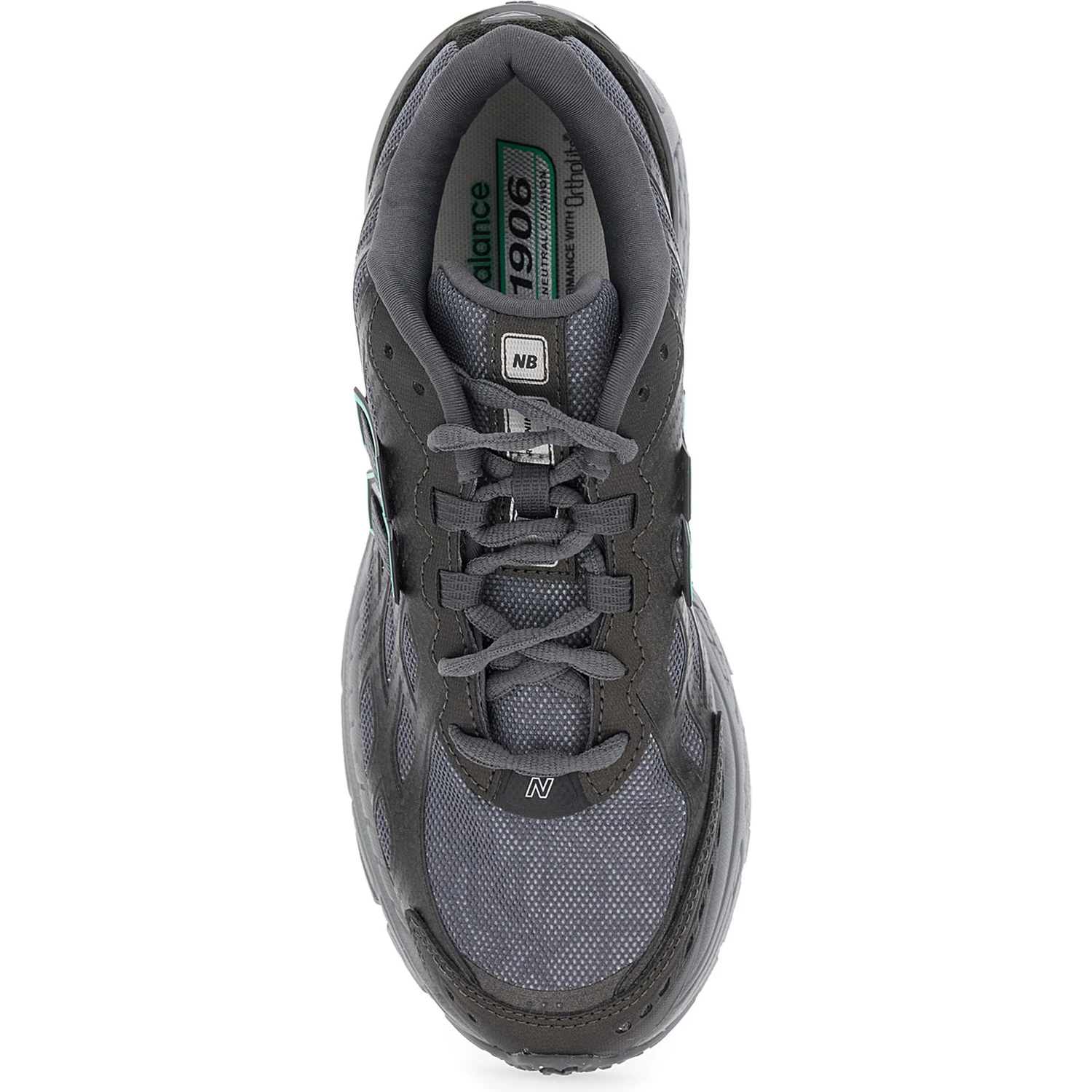 1906R Grey Sneaker with Mesh Design and Side Logo in Synthetic Fiber Unisex
